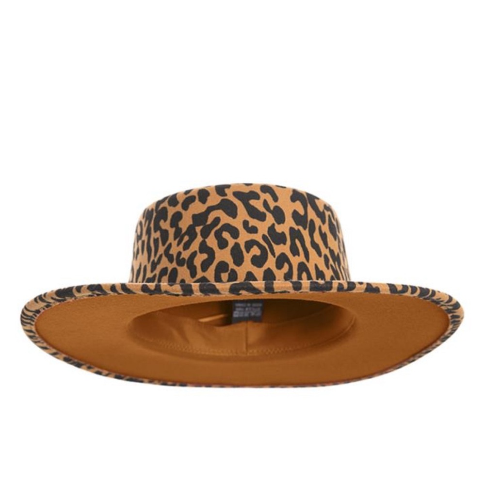 THE HATTER‎ LEOPARD PRINT FEDORA HAT